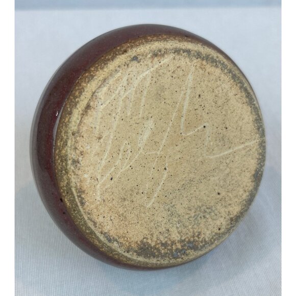 Handmade Ceramic Bead Oil Lamp Speckled Glaze Finish Signed By Artist - Picture 5 of 8